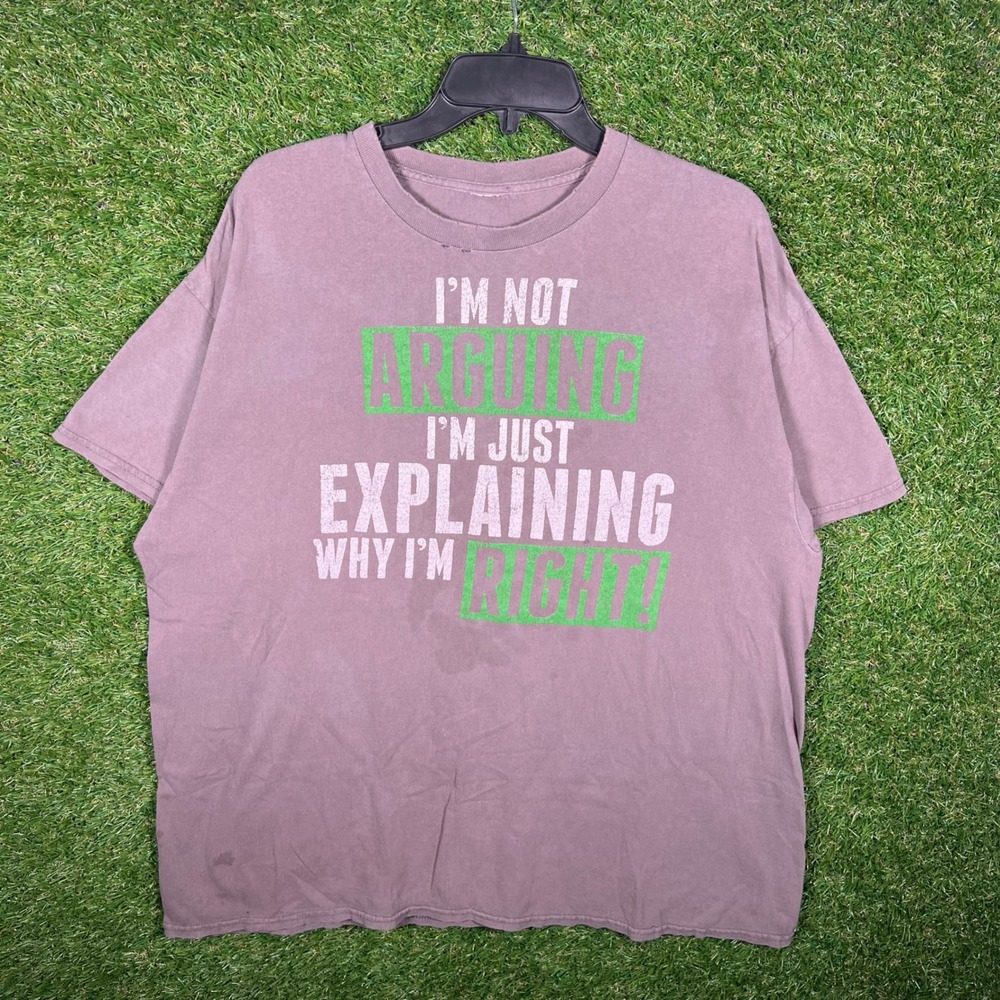 Faded Im Not Arguing‎ Im Just Explaining Graphic T-Shirt Distressed XL